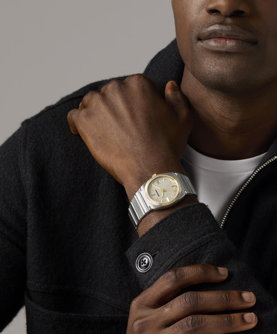 Movado Heritage Ondoplan men's watch worn on wrist