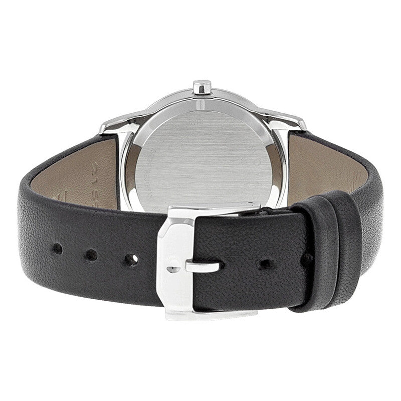 Movado Museum Blue Dial Stainless Steel Case Black Leather Strap Ladies Watch - 0606611