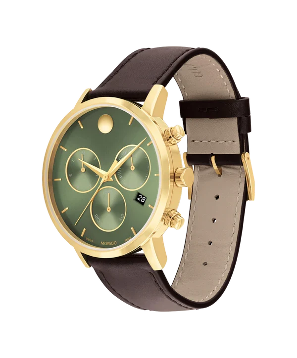 Movado Museum Classic Chronograph Quartz Green Dial Men's Watch - 0607890