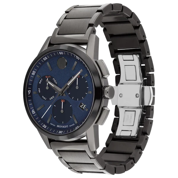 Movado Museum Sport Chronograph Quartz Blue Dial Men's Watch - 0607624
