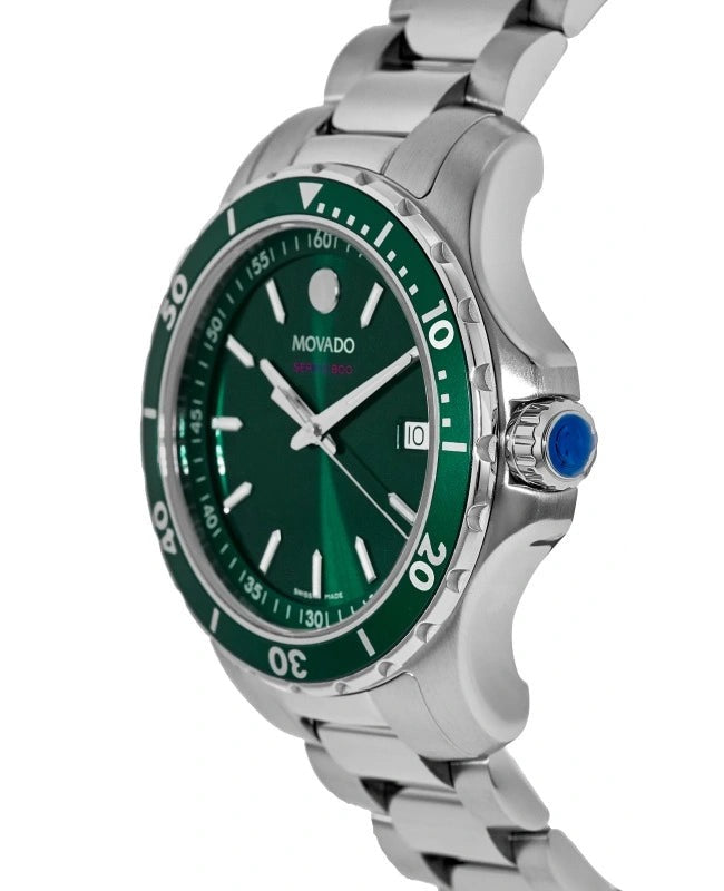 Movado Series 800 Green Dial Stainless Steel Men's Watch 2600136