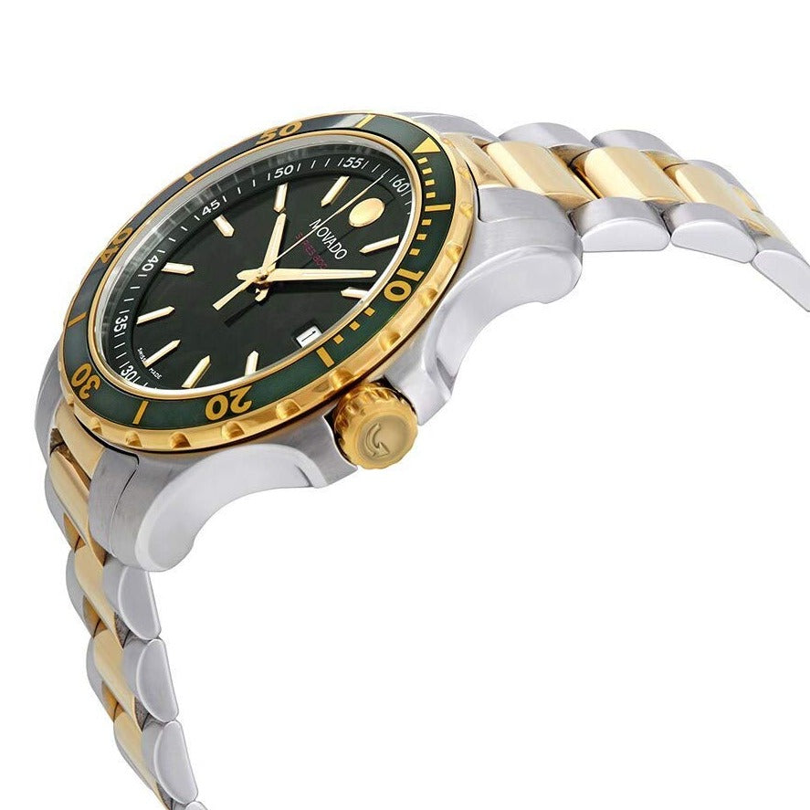 Movado Series 800 Green Dial Two Tone Steel Strap Men Watch - 2600147