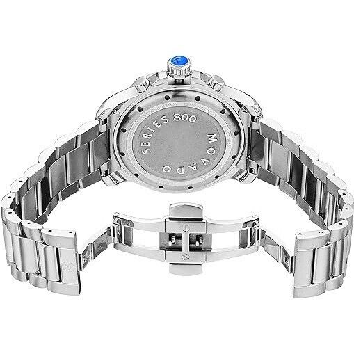 Movado Series 800 Blue Dial Silver Steel Strap Men Watch - 2600151