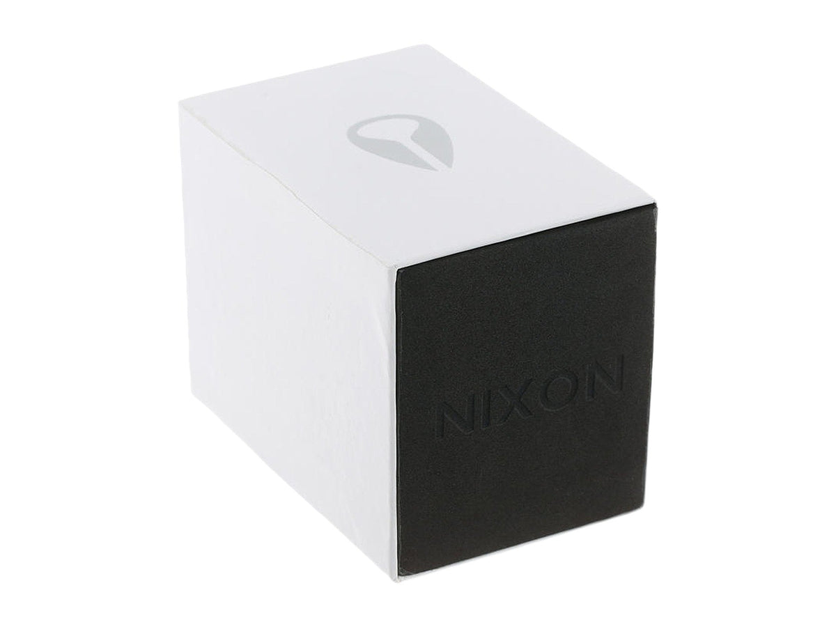 Nixon watch box packaging with white and black design