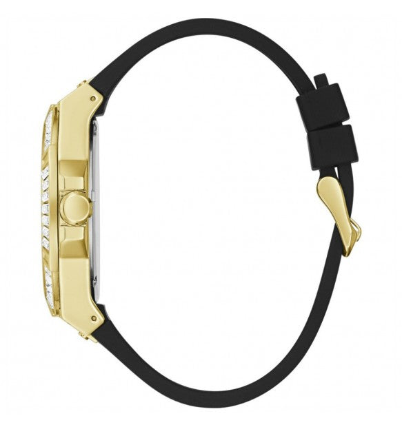 Guess black silicone strap gold case Men's Watch - GW0208G2