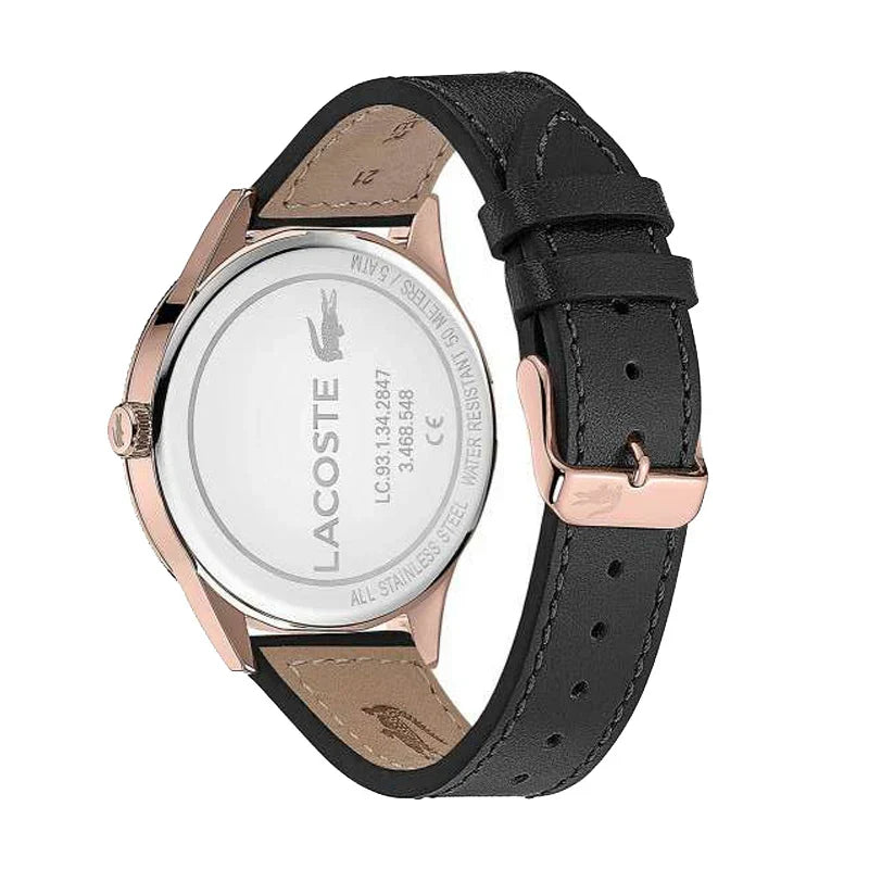 Lacoste Continental Black Leather Men's Watch - 2011042