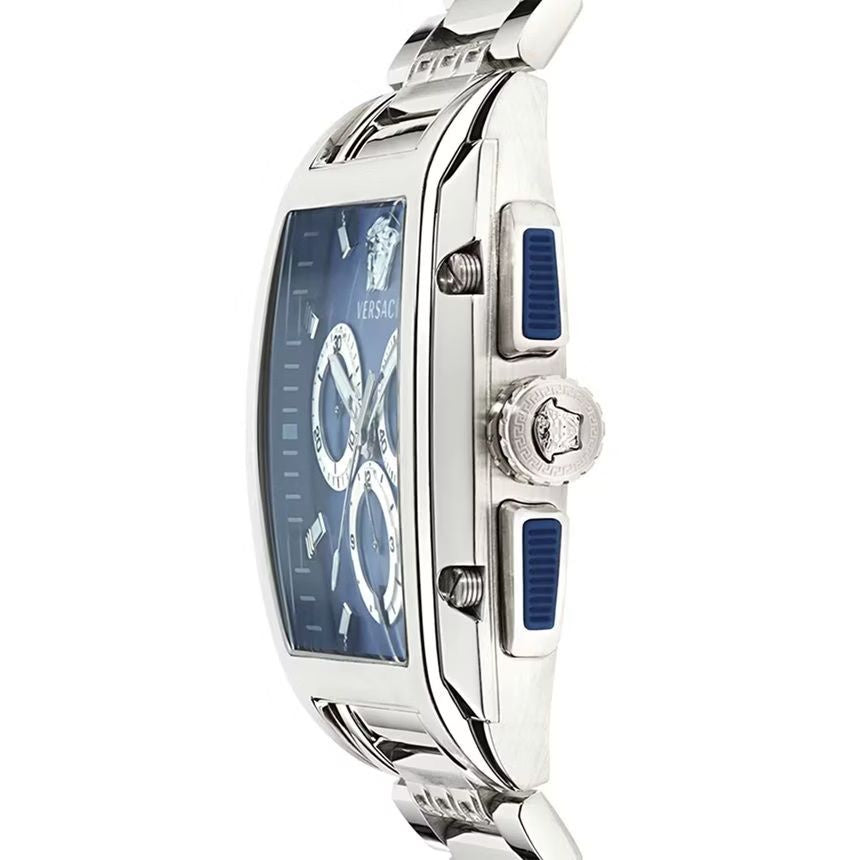 Versace Dominus Stainless Steel Rectangular Dial Quartz Men Watch - VE6H00423