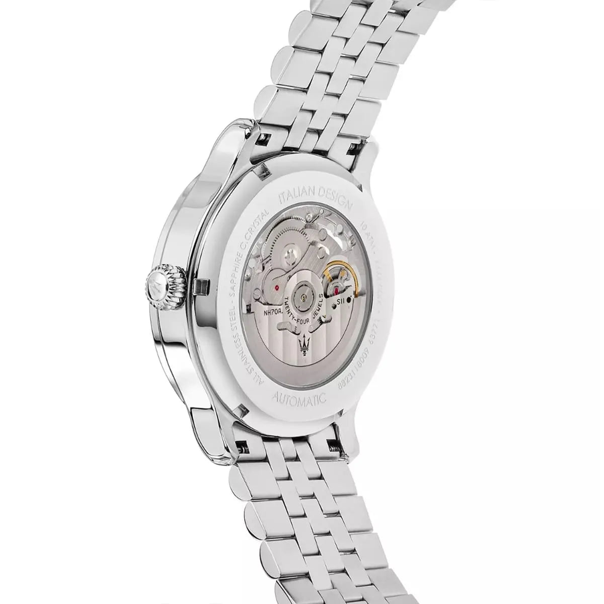 Maserati Epoca automatic movement visible through transparent caseback