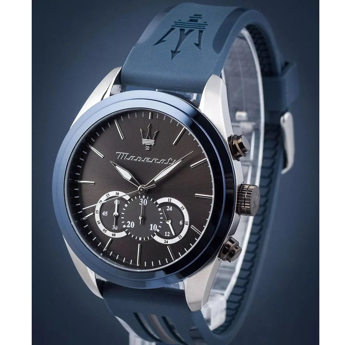Maserati Traguardo Chronograph Rubber Strap Black Sunray Dial Quartz R8871612046 100M Men's Watch R8871612046 - Image 5