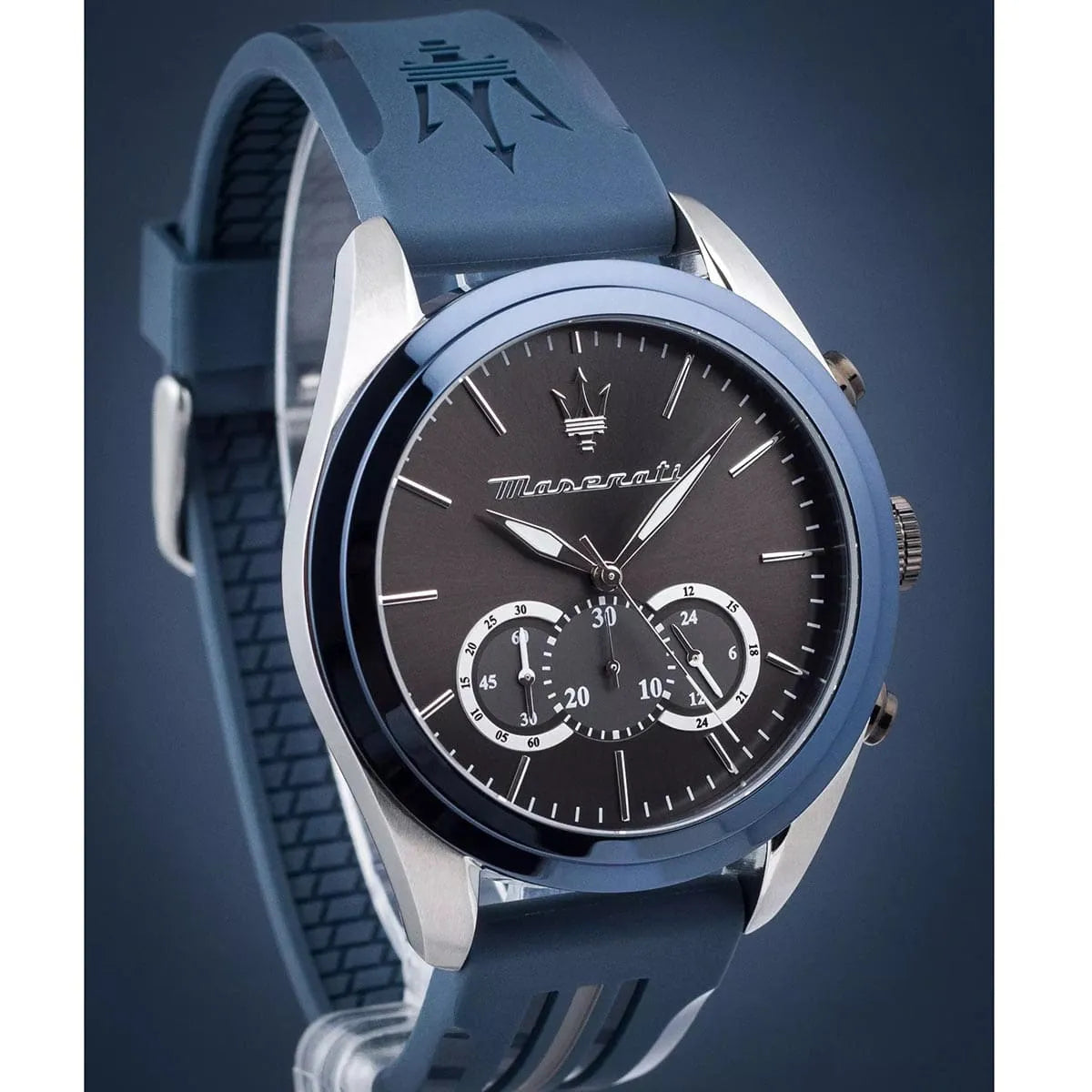 Maserati Traguardo Chronograph Rubber Strap Black Sunray Dial Quartz R8871612046 100M Men's Watch R8871612046 - Image 6