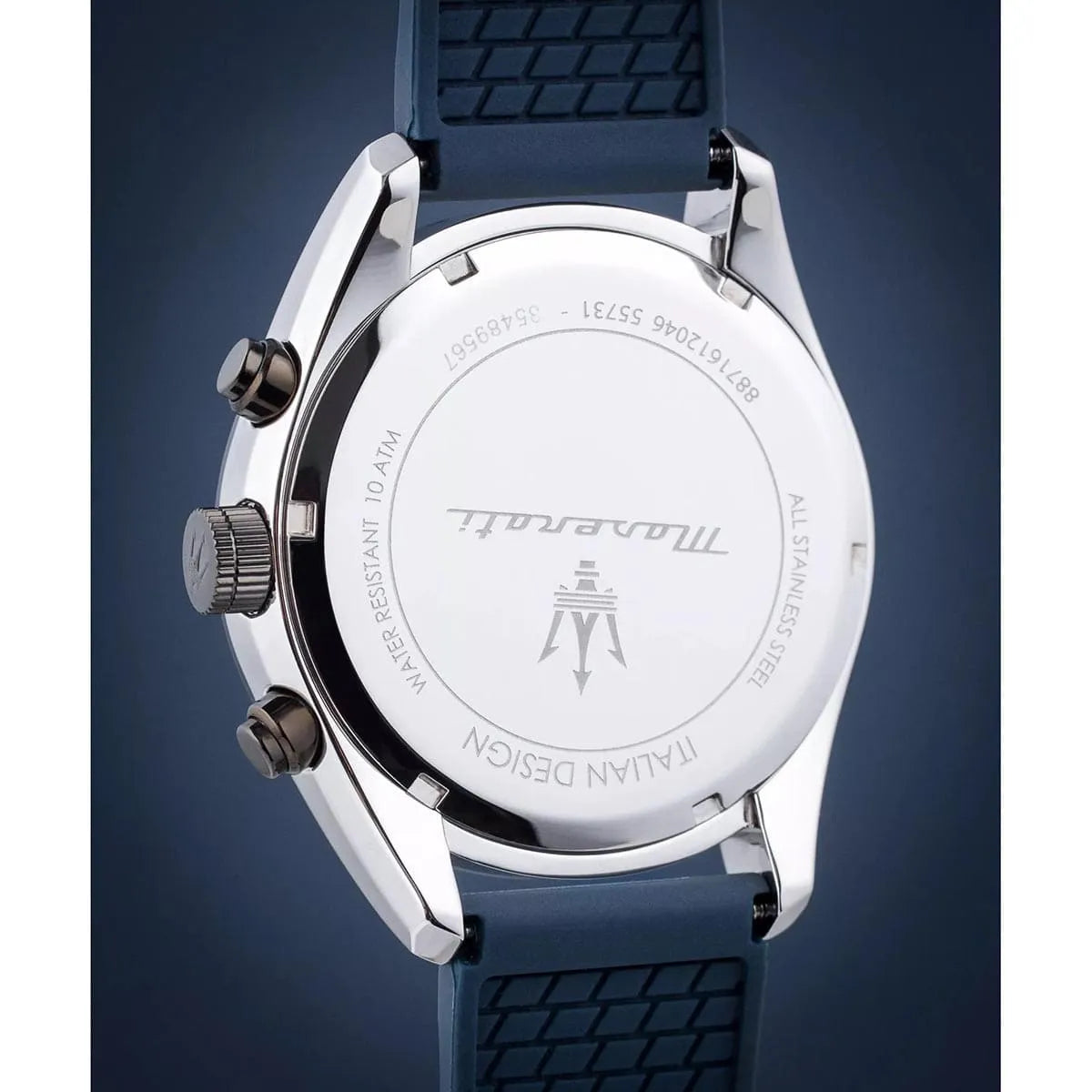 Maserati Traguardo Chronograph Rubber Strap Black Sunray Dial Quartz R8871612046 100M Men's Watch R8871612046 - Image 7
