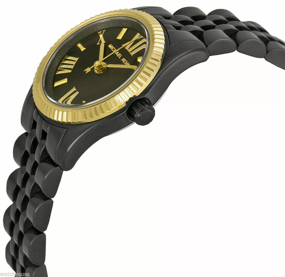 Michael Kors Lexington Black Dial Black Ion Plated Women's Watch - MK3299