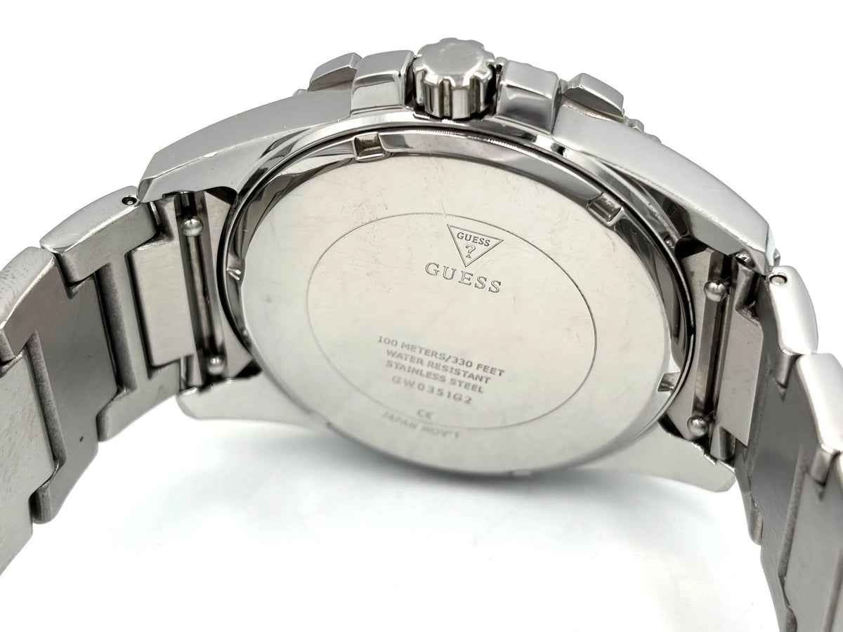 Guess Frontier MultiFunction Dimond Silver 48mm Blue Men's Watch - GW0351G2