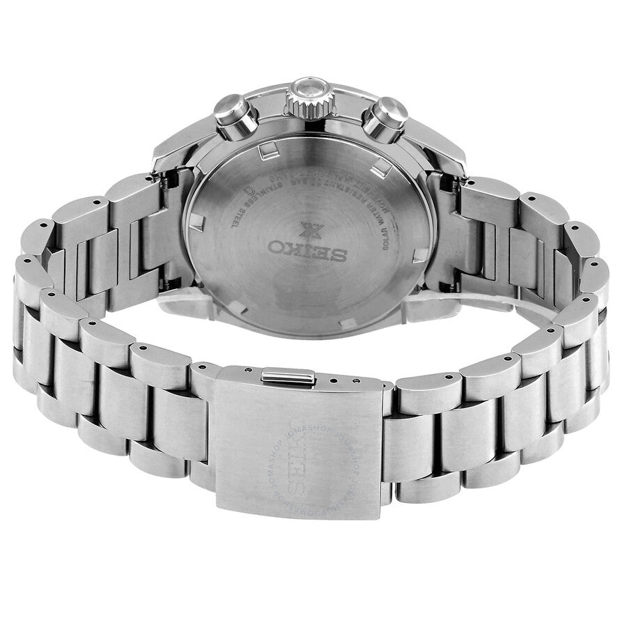 Stainless steel caseback of Seiko Prospex Speedtimer chronograph