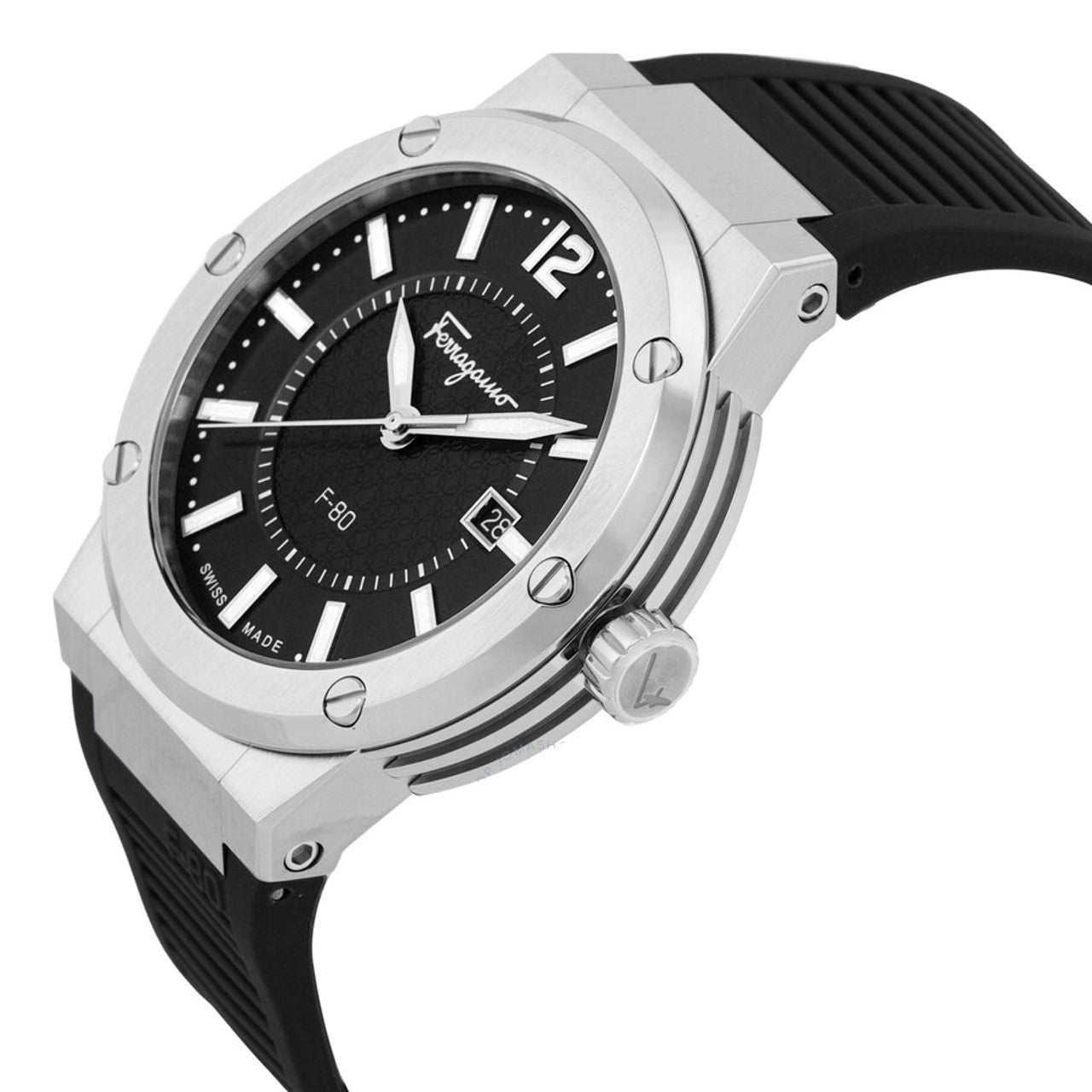 Ferragamo F-80 Quartz Black Dial Men's Watch SFHY01322