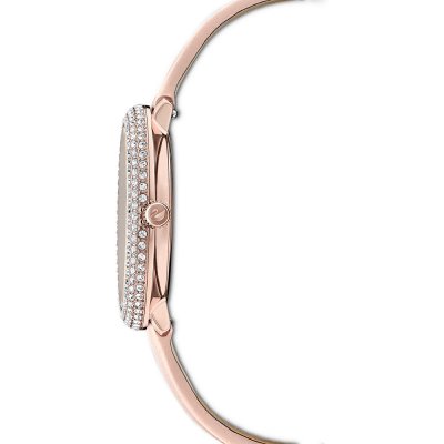 Swarovski Crystal Frost White Dial Pink Leather Strap Women's Watch 5519223