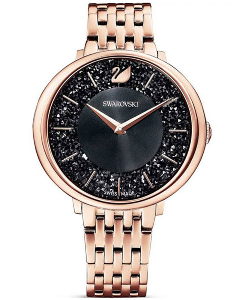 Swarovski Crystalline Chic Black Dial Gold Bracelet Women's Watch - 5544587