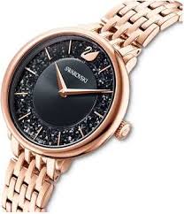 Swarovski Crystalline Chic Black Dial Gold Bracelet Women's Watch - 5544587