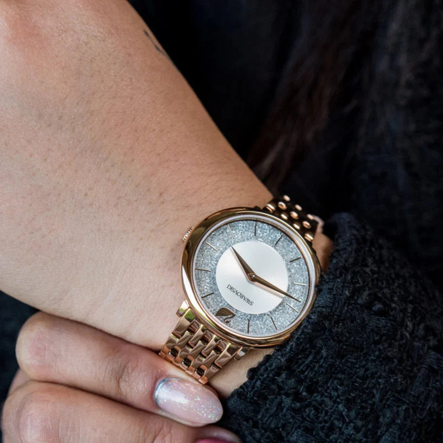 Swarovski Crystalline Chic White Dial Gold Strap Women's Watch - 5544590