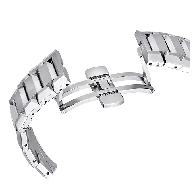 Swarovski Dextera stainless steel three-link bracelet viewed from behind