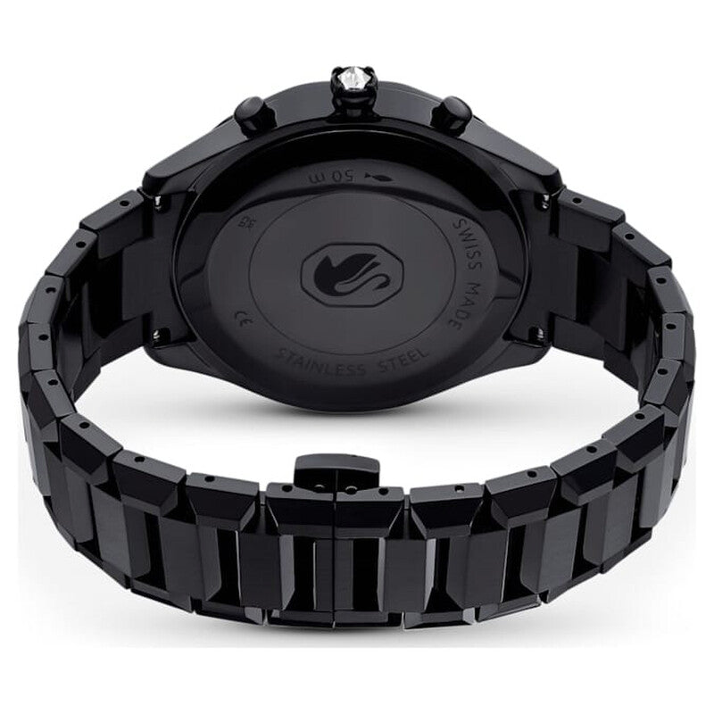 Swarovski Dextera watch caseback showing stainless steel construction and logo detail