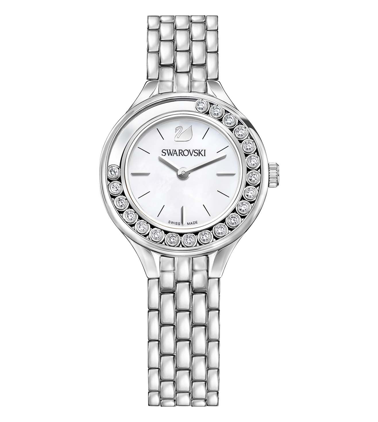 Swarovski Lovely Crystals Mini silver women's watch with crystal-set bezel and silver dial