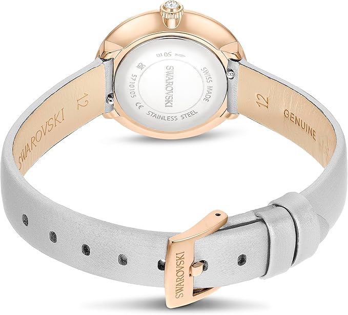 Swarovski Matrix Tennis watch caseback showing stainless steel with Swarovski branding