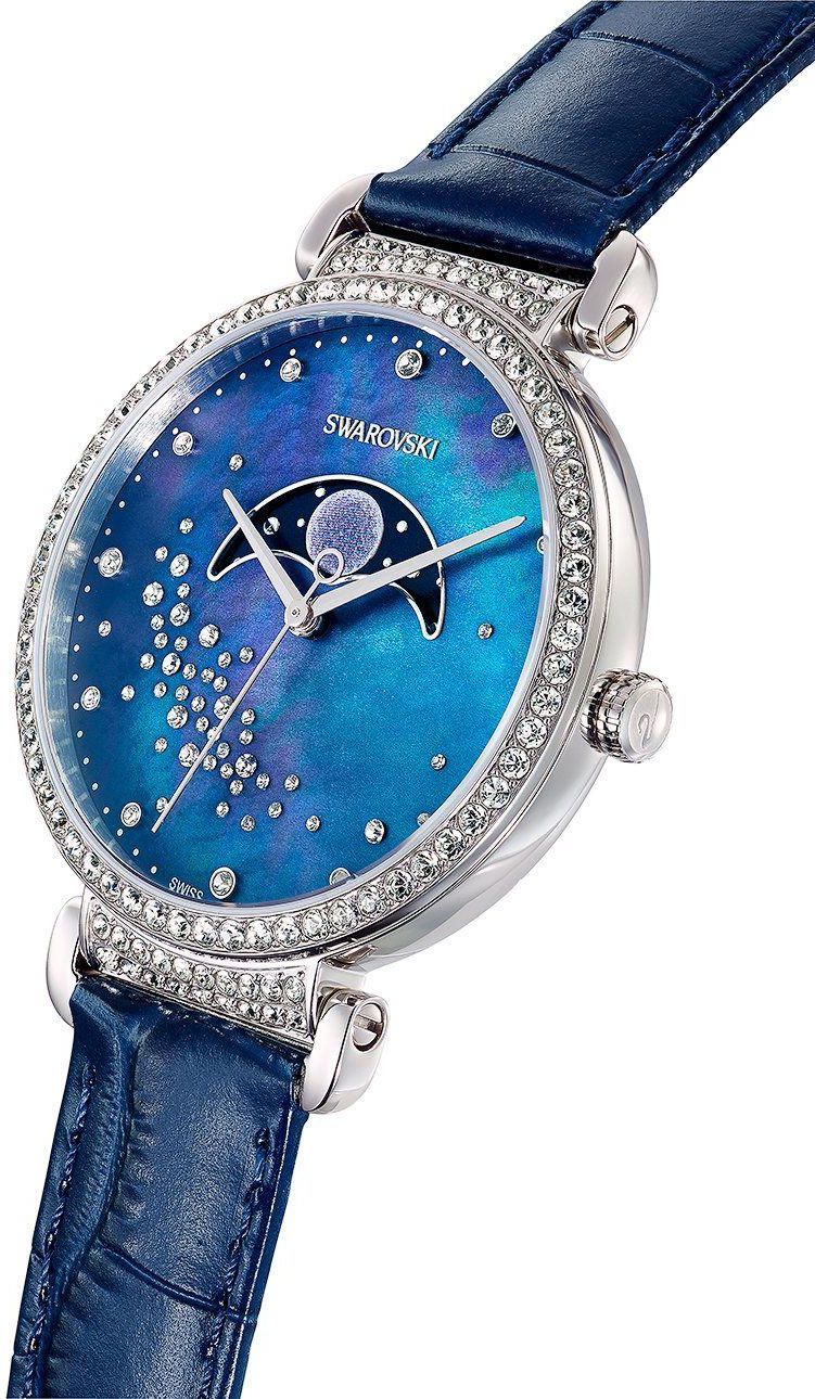 Side profile of Swarovski Passage watch showing case thickness and strap attachment