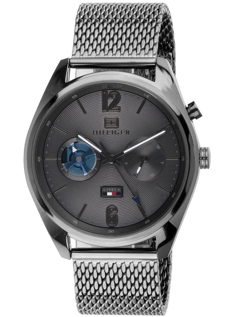 Tommy Hilfiger Deacan Gunmetal Gray Chronograph Mesh Band 44mm Men's Watch - 1791546