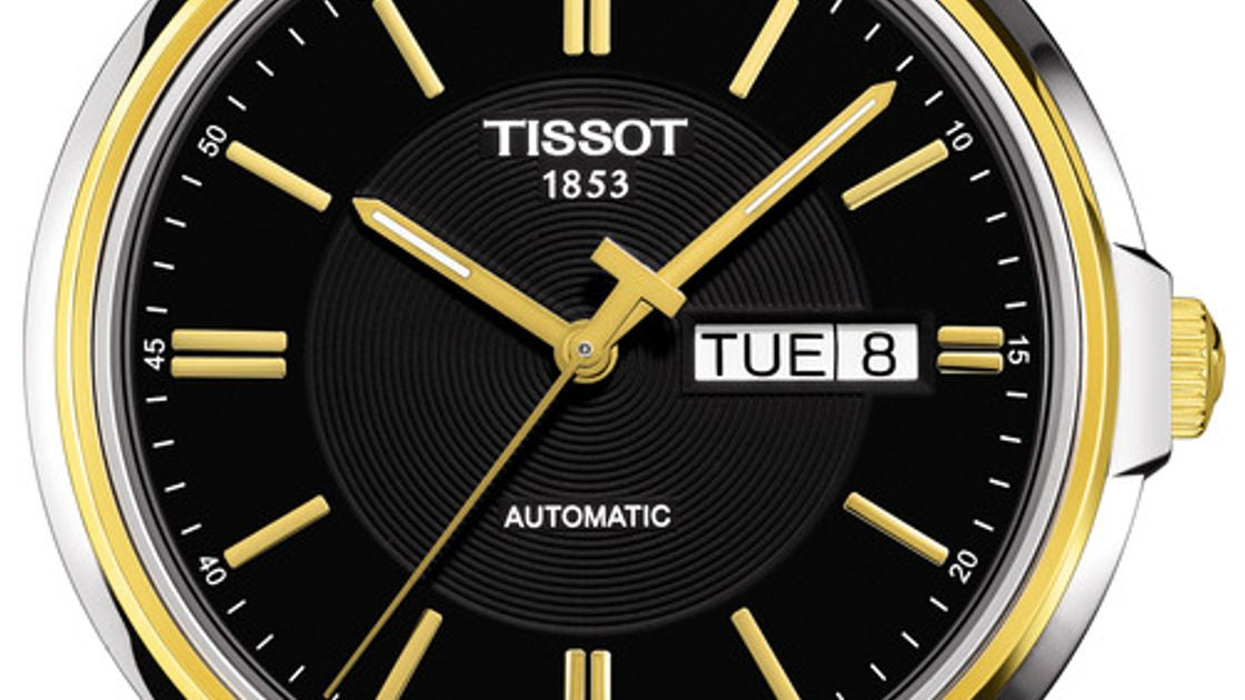 Tissot Tissot Automatics Day Date Black Dial Two Tone Steel Strap Men's Watch - T065.430.22.051.00