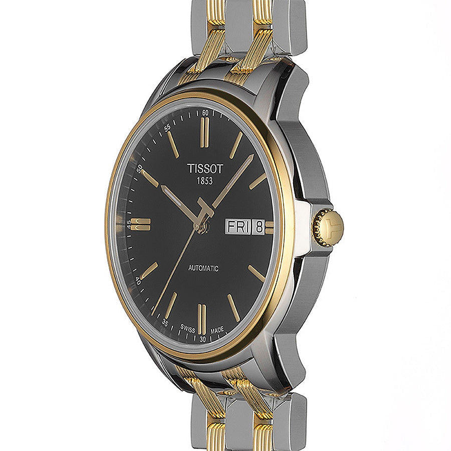 Tissot Tissot Automatics Day Date Black Dial Two Tone Steel Strap Men's Watch - T065.430.22.051.00