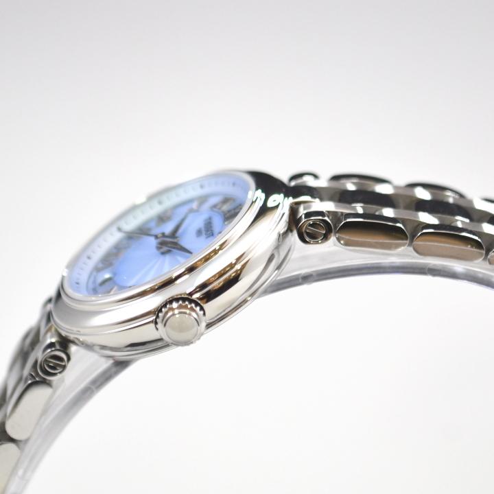 Side view of Tissot Bellissima Small Lady watch case and strap