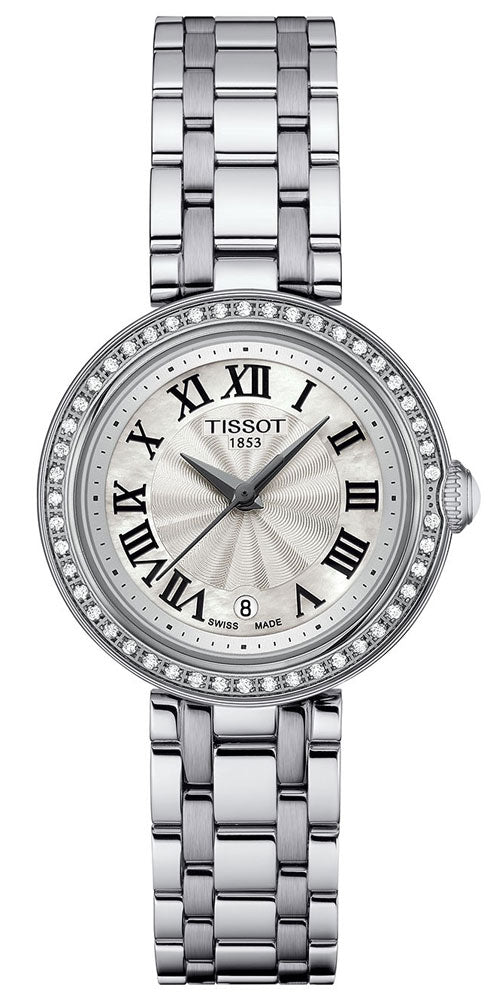 Tissot Bellissima Small Lady Diamonds Silver Dial Silver Steel Strap Women Watch - T126.010.61.113.00