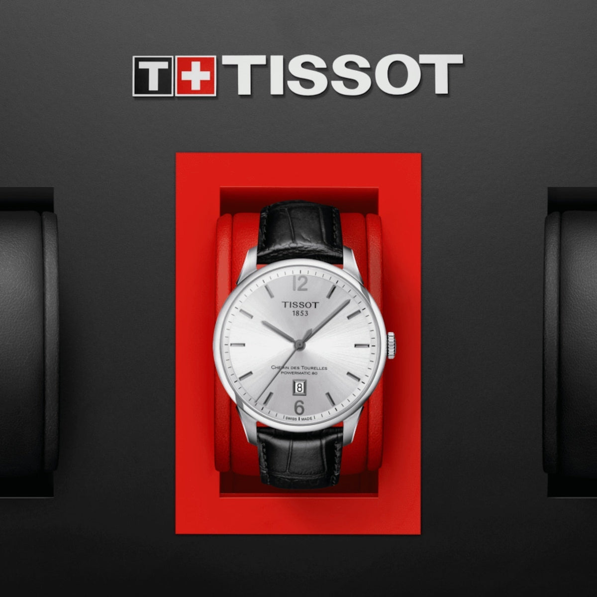 Tissot Chemin Des Tourelles Powermatic 80 Silver Dial Leather Strap Men's Watch - T099.407.16.037.00