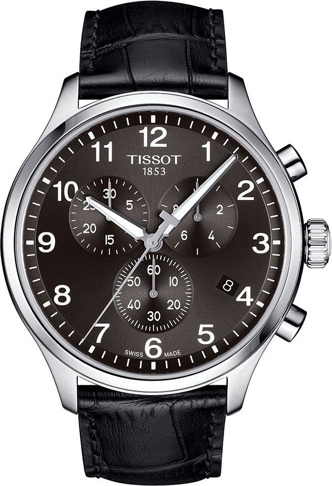 Tissot Chrono XL Classic Black Dial Leather Strap Men's Watch - T116.617.16.057.00