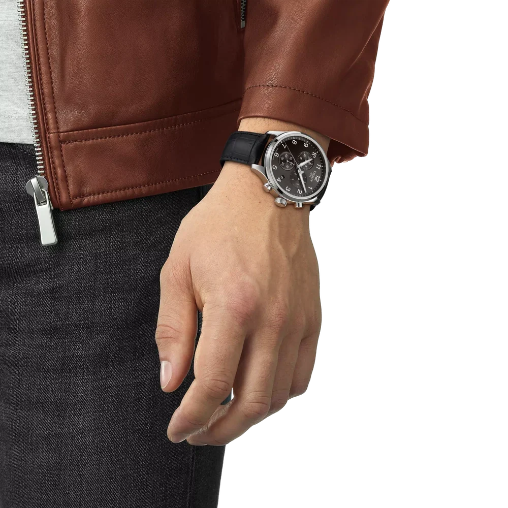 Tissot Chrono XL Classic Black Dial Leather Strap Men's Watch - T116.617.16.057.00