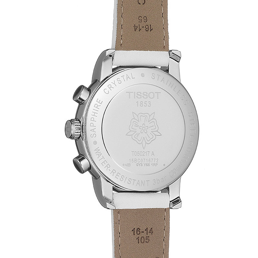 Tissot Dressport Chronograph White Leather Strap Women's Watch - T050.217.17.117.00