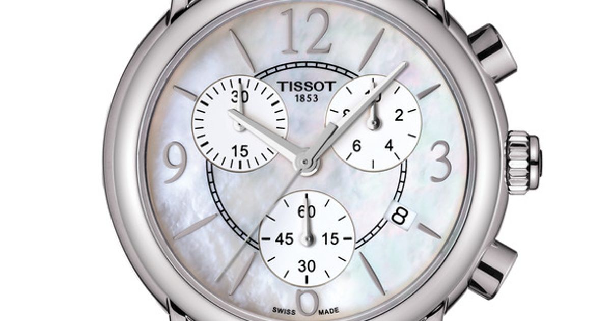 Tissot Dressport Chronograph White Leather Strap Women's Watch - T050.217.17.117.00