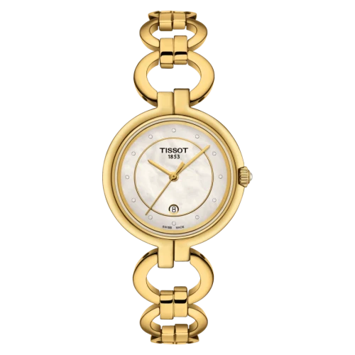 Tissot Flamingo Diamond White Mother of Pearl Dial Women's Watch - T094.210.33.116.00