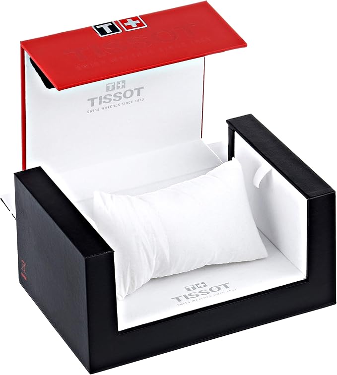 Tissot Gentleman watch presentation box with red and white packaging