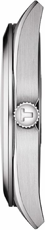 Side profile of Tissot Gentleman watch showing case thickness and crown