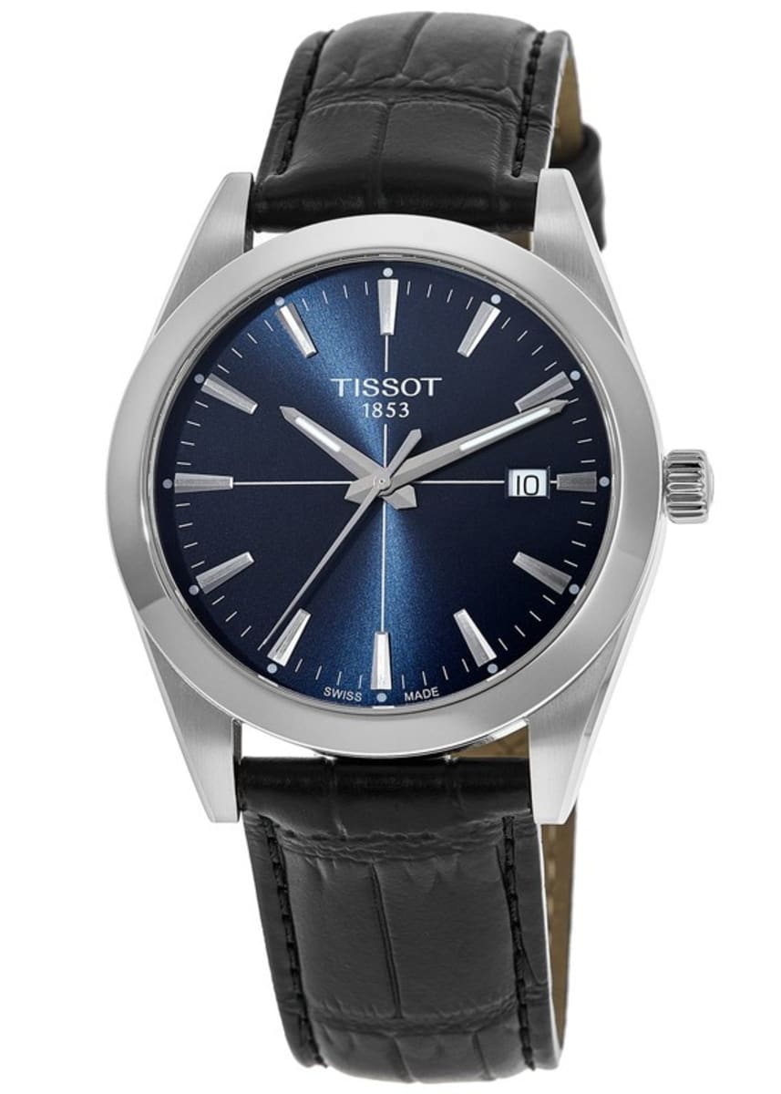 Tissot Gentlemen Blue Dial Black Leather Strap Men's Watch - T127.410.16.041.01