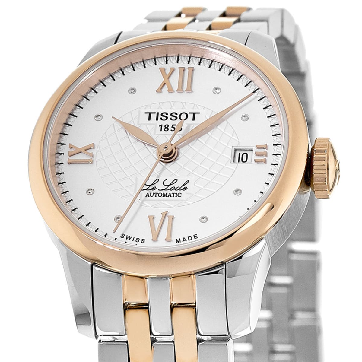 Tissot Le Locle Automatic Lady Silver Dial Two Tone Steel Strap Women's Watch - T41.2.183.16