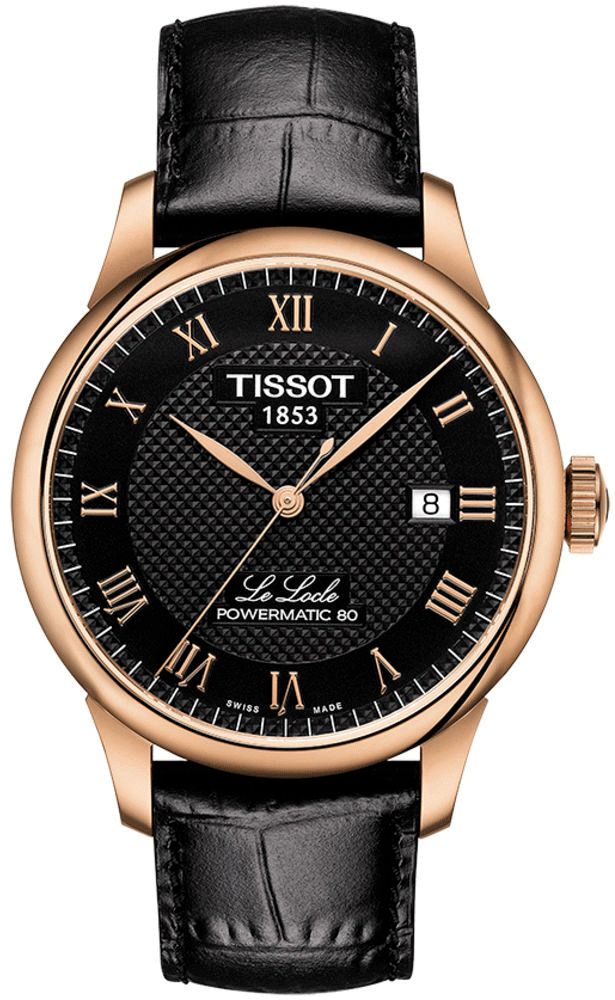 Tissot Le Locle Powermatic 80 Automatic Black Dial Men's Watch - T0064073605300