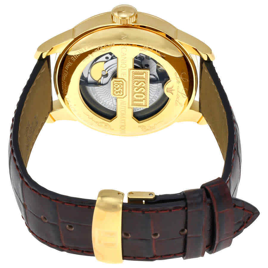 Tissot Le Locle Powermatic 80 Gold Dial Brown Leather Strap Men's Watch - T006.407.36.263.00