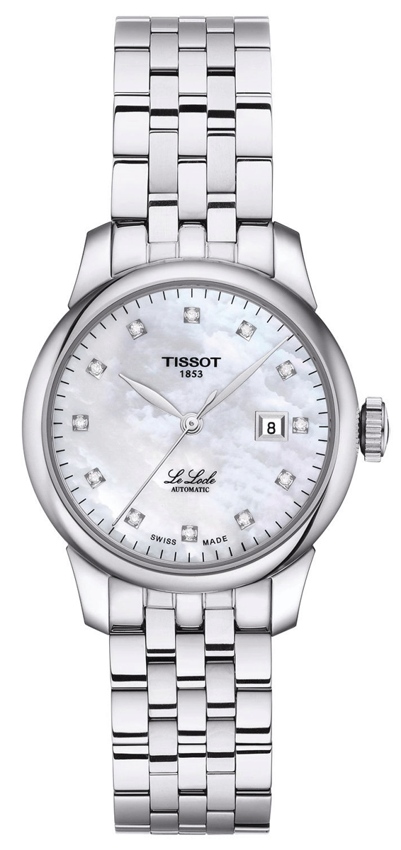 Tissot Le Locle Mother of Pearl Diamond Dial Automatic Ladies Watch - T006.207.11.116.00