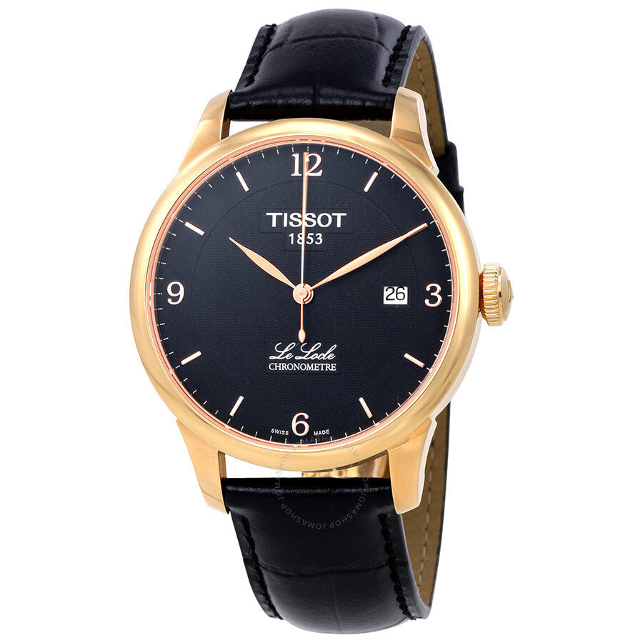Tissot Le Locle Chronometer Black Dial Black Leather Strap Men's Watch - T006.408.36.057.00