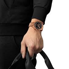 Tissot PR516 Quartz Chronograph 40mm TecheMeter with Black Dial and Rose Gold-Tone Stainless Steel Bracelet - T149.417.33.051.00