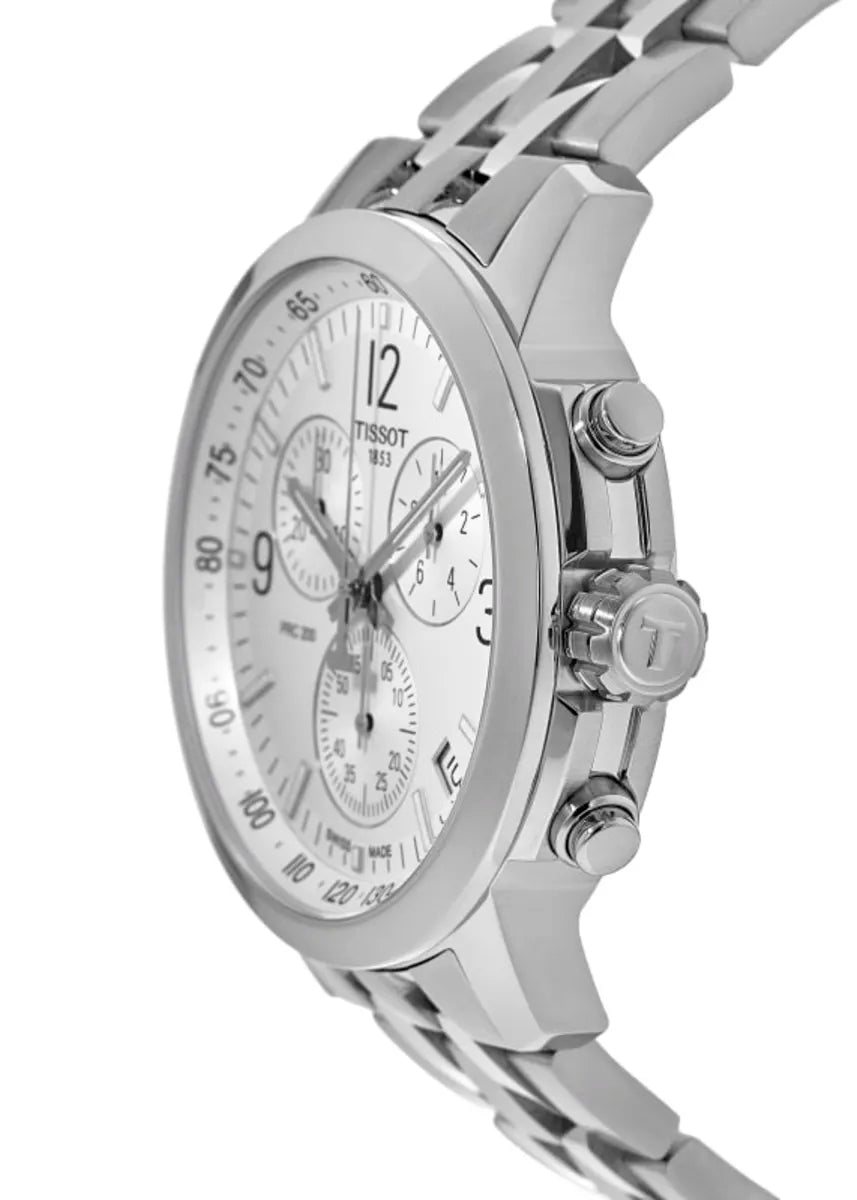Tissot PRC 200 Chronograph Quartz Silver Dial Men's Watch - T114.417.11.037.00