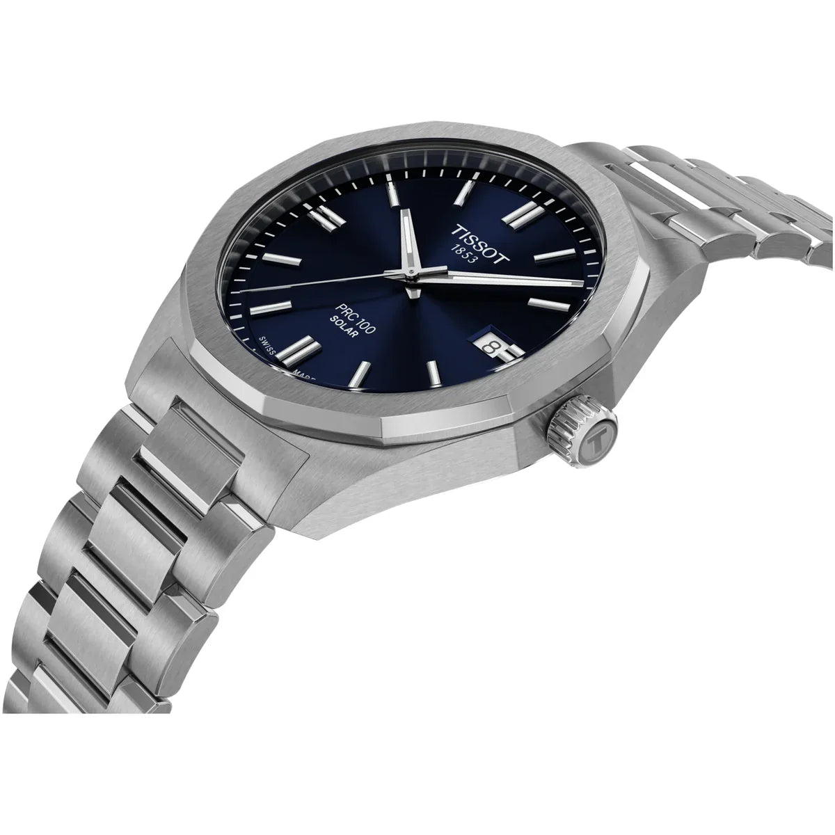 Tissot PRC100 Solar Blue Dial Stainless Steel Men's Watch - T151.422.11.041.00